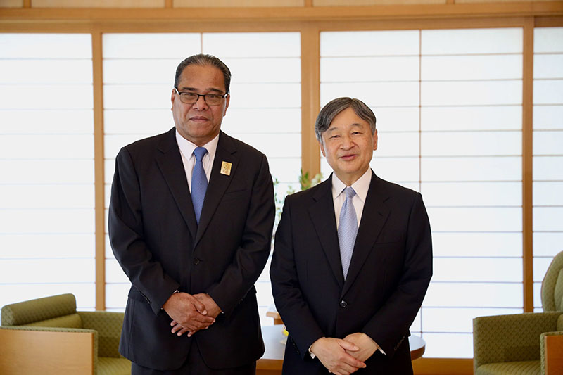 His Excellency Wesley W. Simina, President of the Federated States of Micronesia, and His Majesty Emperor Naruhito